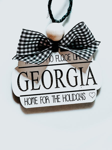 Custom State There's No Place like Home Christmas Ornament