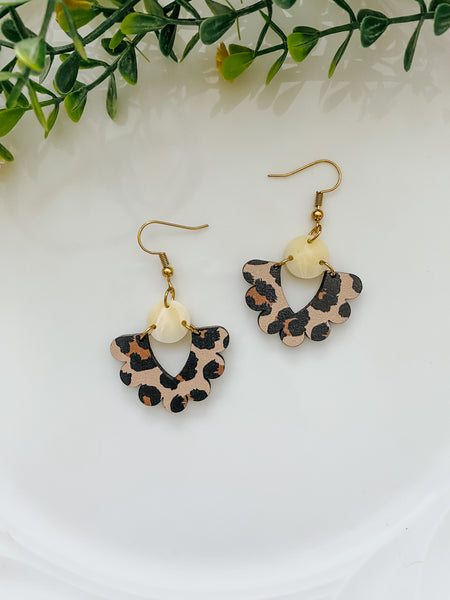 Scalloped Cheetah Earrings