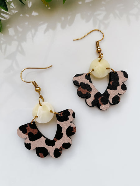 Scalloped Cheetah Earrings