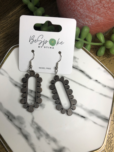 Pearl Hoop Hardwood Earrings