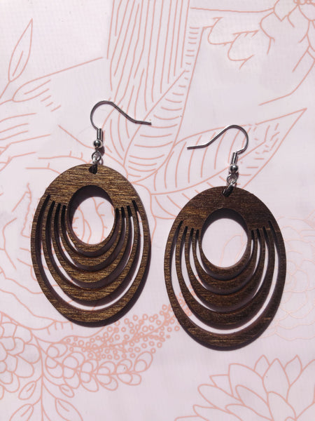 Give Me Layers, Sandy! Multi Layered Hardwood Hoop Earrings