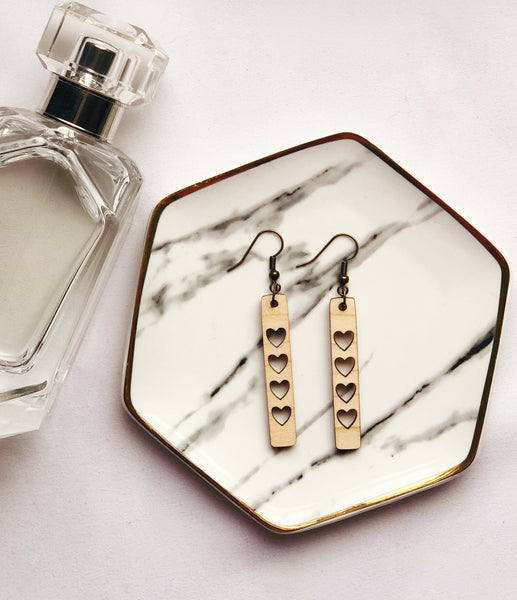 Lovely Hearts Bar Earrings