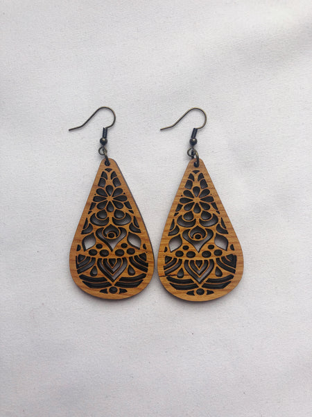 Be Still My Lace Hardwood Earrings