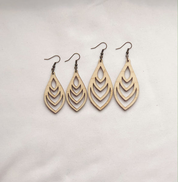 Melody Hardwood Fin Shaped Hoop Earrings