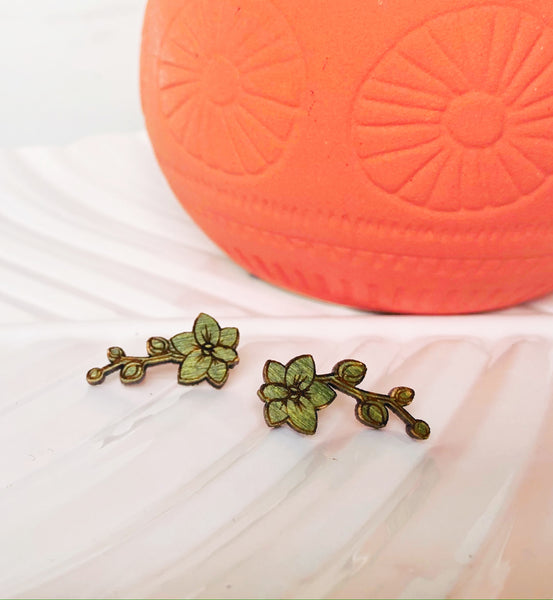 Marielle Hibiscus Flower Stud Earring Crawlers