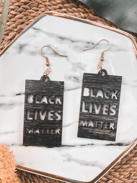 Black Lives Matter Rectangular Earrings