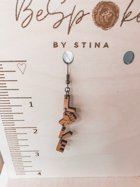 Love Dangle Unity Fist Earrings