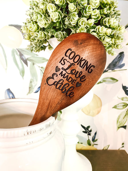 Engraved Wooden Cooking/Serving Spoon