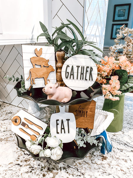 Farmhouse Tiered Tray Set