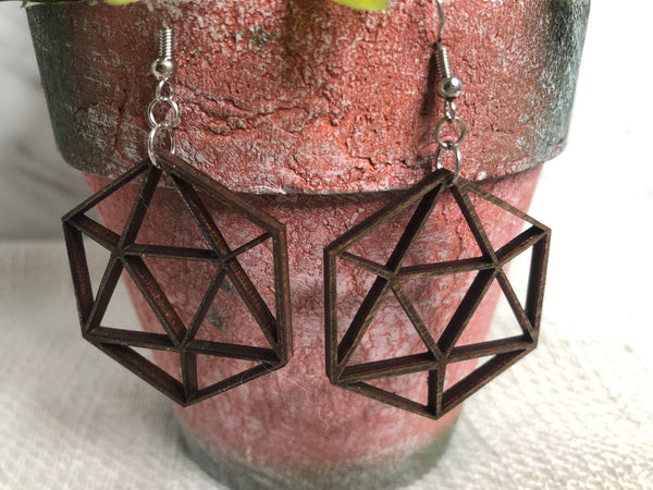 Geometric Mia Mocha Hardwood Earrings