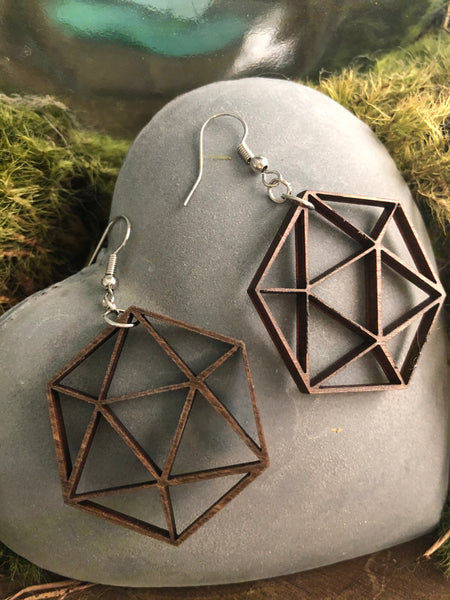 Geometric Mia Mocha Hardwood Earrings