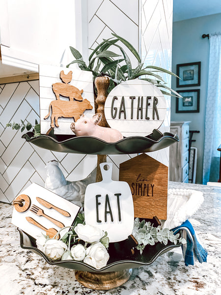 Farmhouse Tiered Tray Set