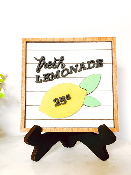 Lemon Tiered Tray Decor Set