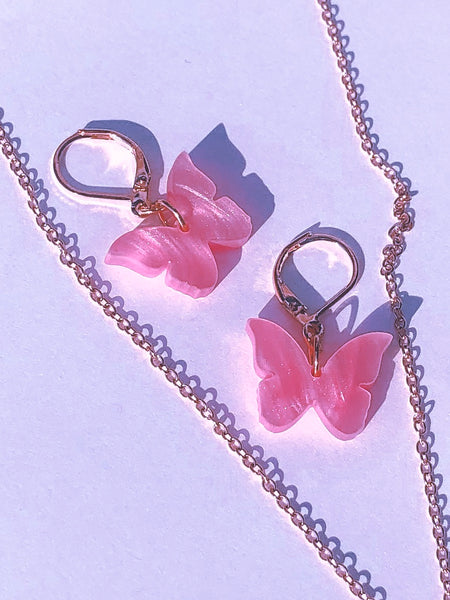Cassandra Pearlized Butterfly Earrings