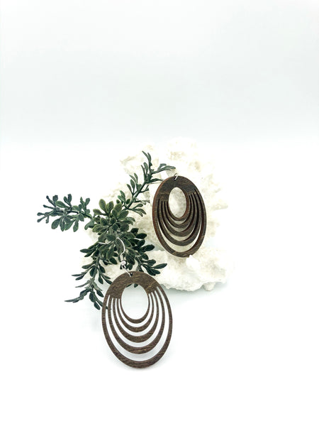 Give Me Layers, Sandy! Multi Layered Hardwood Hoop Earrings