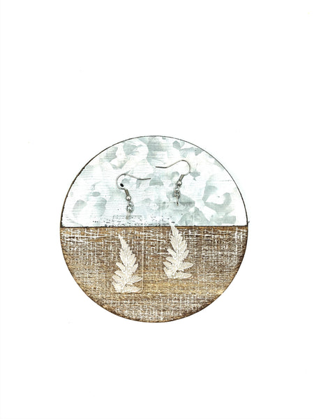 Crystal Clear Fern Acrylic Earrings