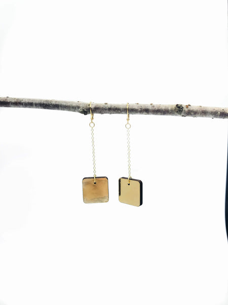 Stunning Stina Golden Wood Ear Huggies