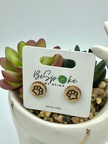 Kids Paw Print Stud Earrings