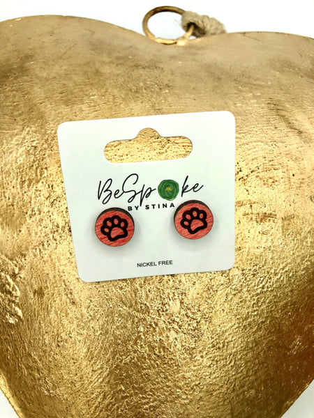 Kids Paw Print Stud Earrings