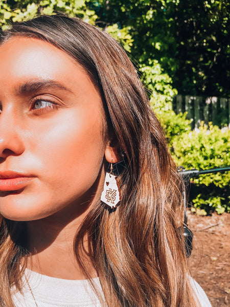 Kennesaw State University (KSU) Georgia Shaped Collegiate Earrings