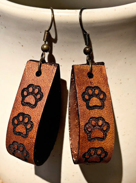 Leather Dog Paw Hoops