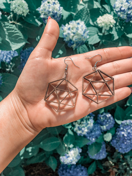 Geometric Mia Mocha Hardwood Earrings