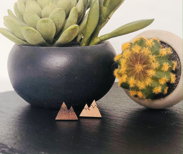 Kaya Mountain Hardwood Stud Earrings