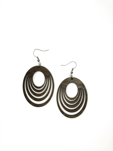 Give Me Layers, Sandy! Multi Layered Hardwood Hoop Earrings