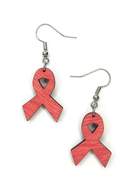 Breast Cancer Awareness Ribbon Earrings
