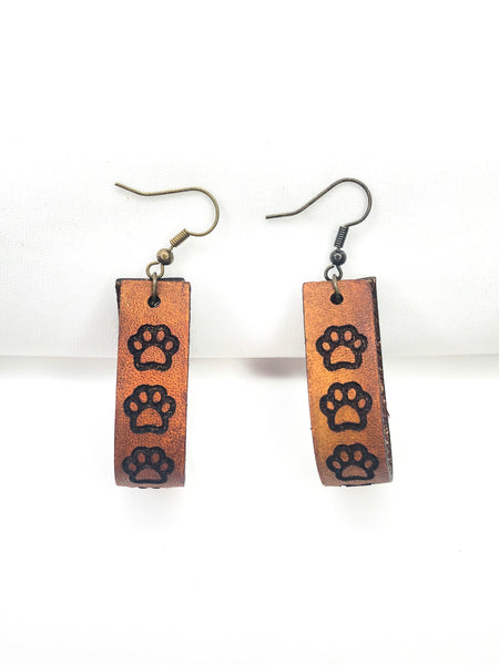 Leather Dog Paw Hoops