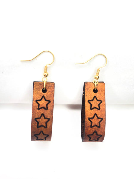 Junie Leather Star Hoops