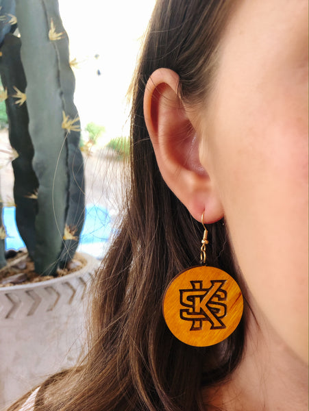 Kennesaw State University (KSU) Collegiate Round Earrings