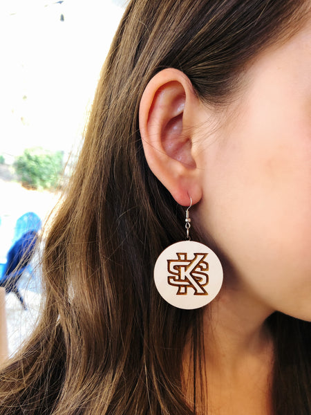 Kennesaw State University (KSU) Collegiate Round Earrings