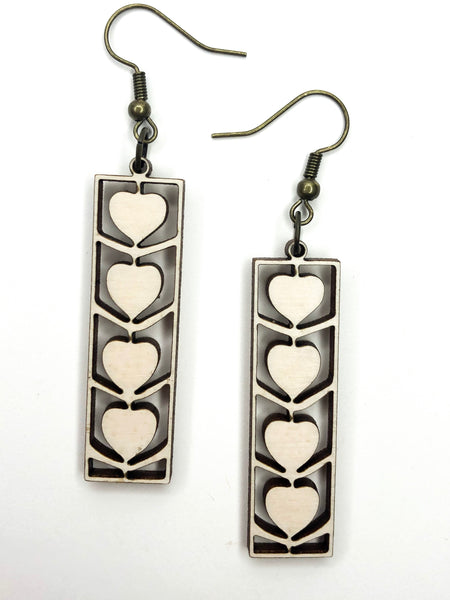 BFF Olga Hardwood Heart Earrings