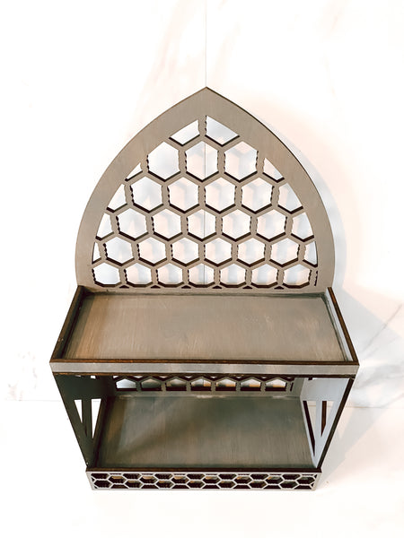 Hardwood Diamond Tiered Tray