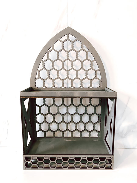 Hardwood Diamond Tiered Tray