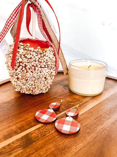 Red Apple Gingham Earrings