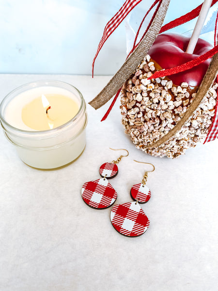 Red Apple Gingham Earrings