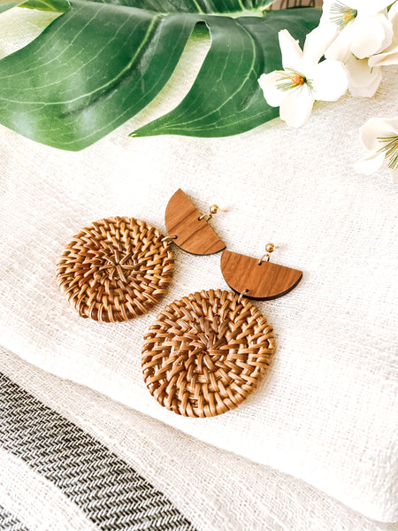 Boho Rattan Earrings