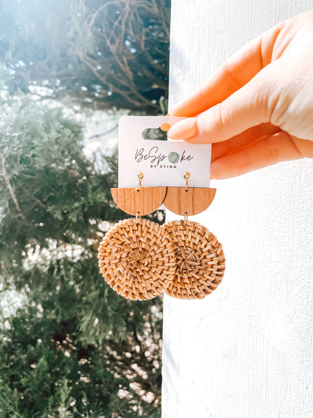Boho Rattan Earrings