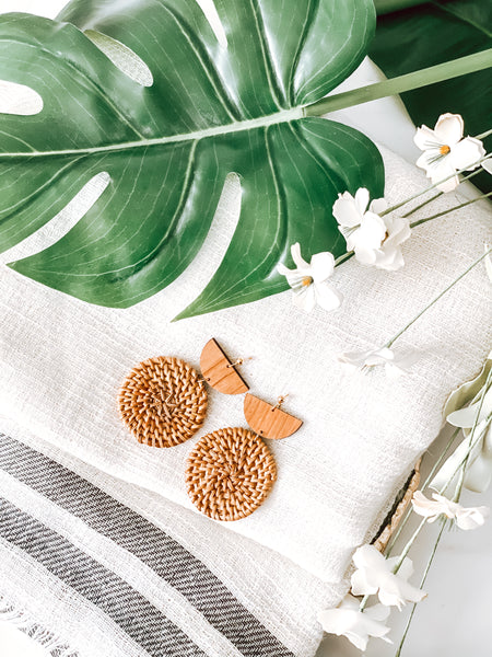 Boho Rattan Earrings