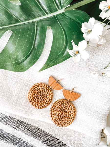 Boho Rattan Earrings