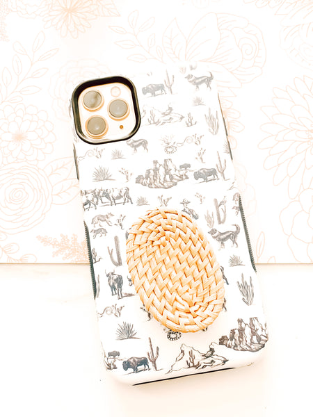 Boho Rattan Phone Grip Holder
