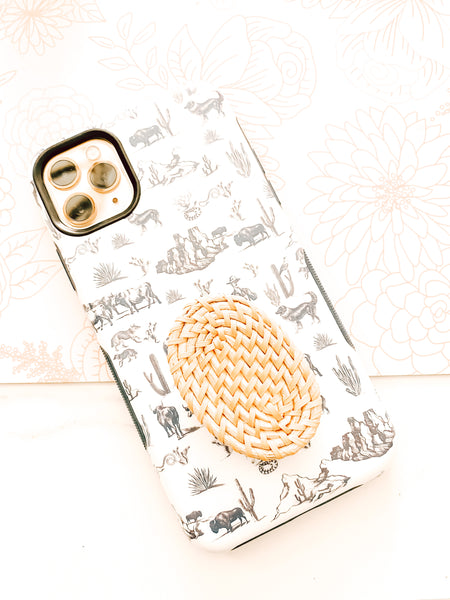 Boho Rattan Phone Grip Holder