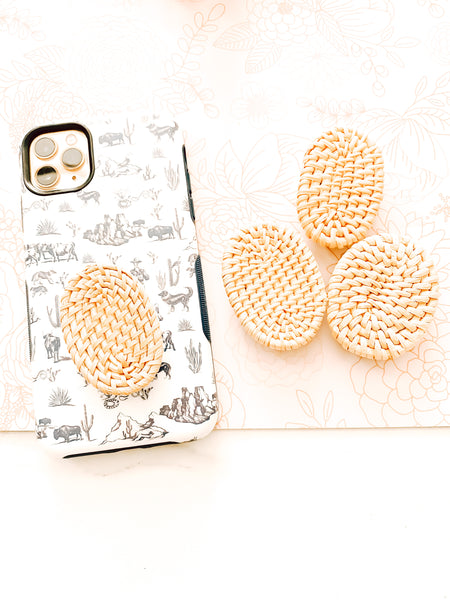 Boho Rattan Phone Grip Holder