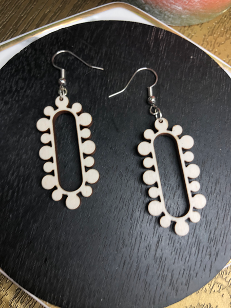 Pearl Hoop Hardwood Earrings
