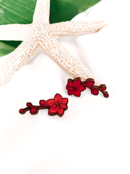Marielle Hibiscus Flower Stud Earring Crawlers