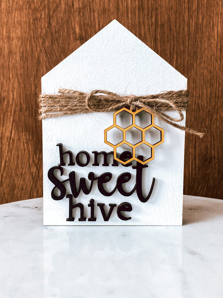 Home Sweet Hive House Sign Tier Tray Decor