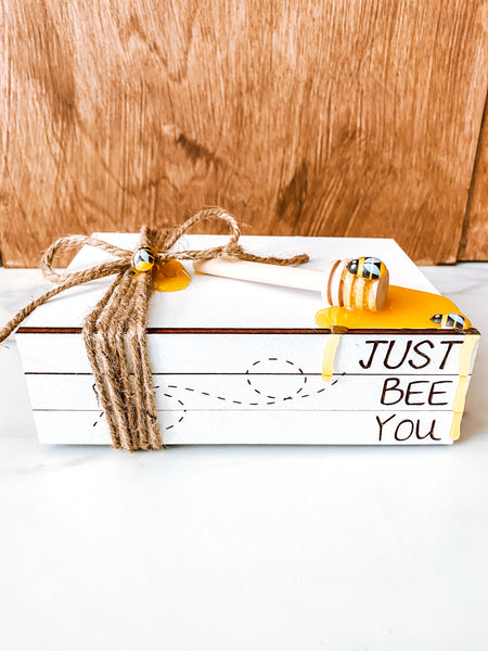 Just Bee You Honey Dripped Book Stack Tier Tray Decor