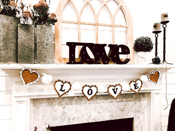 Love Wooden Banner